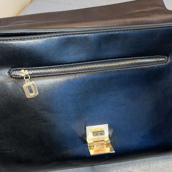 Blue Suede, Black and Cream Trapeze Bag - Picture 12 of 17